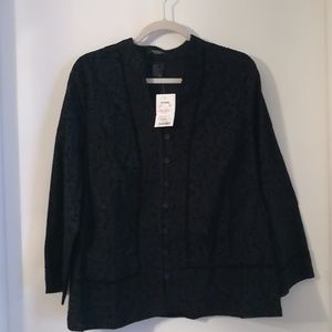 Woman's black pattern blouse NWT